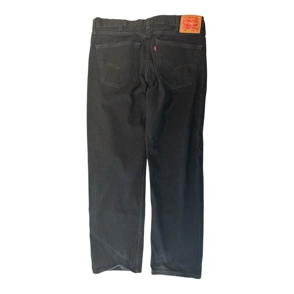 Levis 505‎ Regular Fit Black Denim Jeans Mens W38 L30 Straight Leg